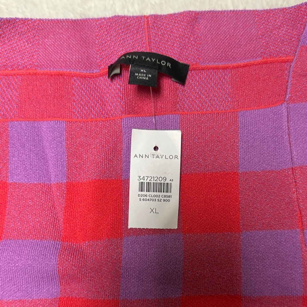 Ann Taylor Red and Purple Checkered Top - Picture 2 of 4